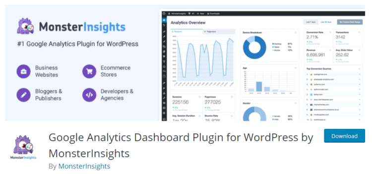 wordpress 插件 monsterinsights