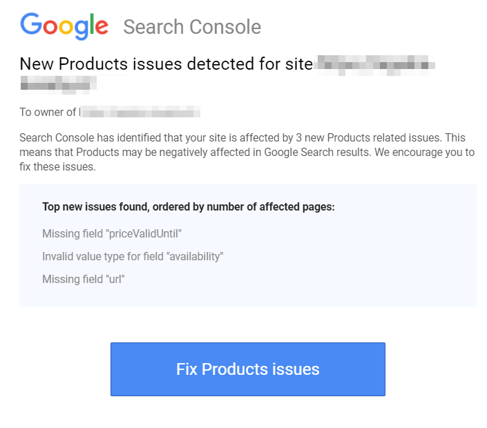 Google Search Console 中的警报